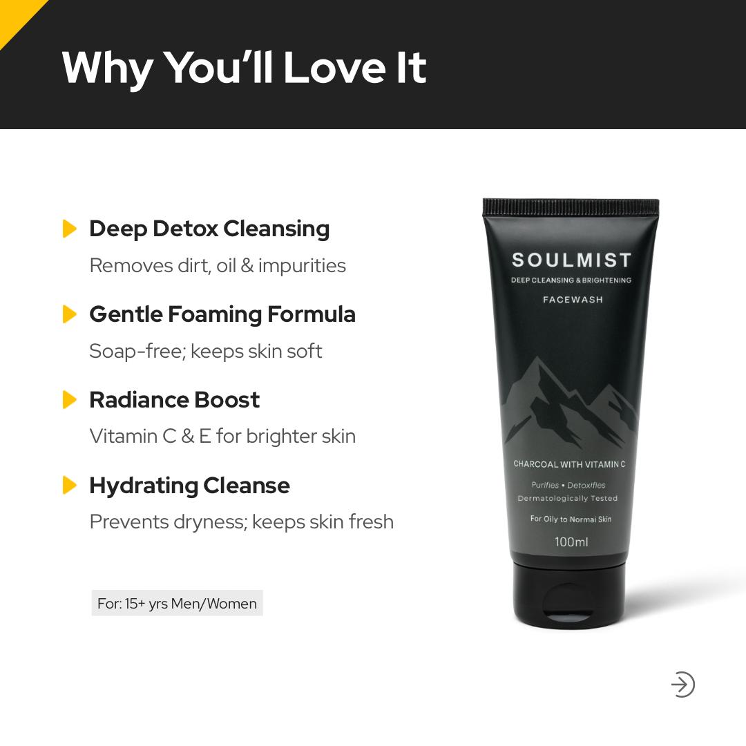 SOULMIST Charcoal with Vitamin C FACE WASH