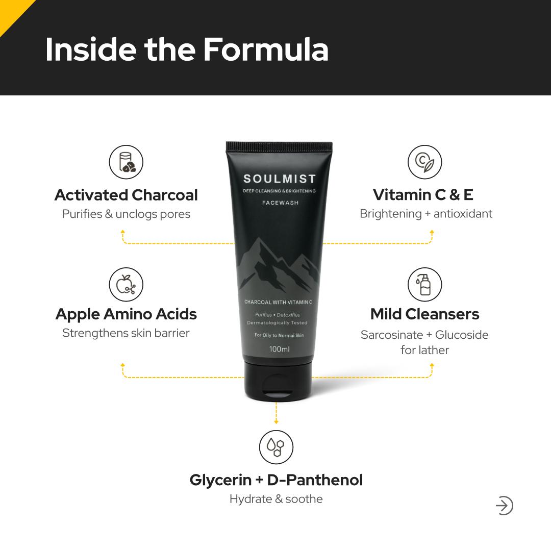 SOULMIST Charcoal with Vitamin C FACE WASH