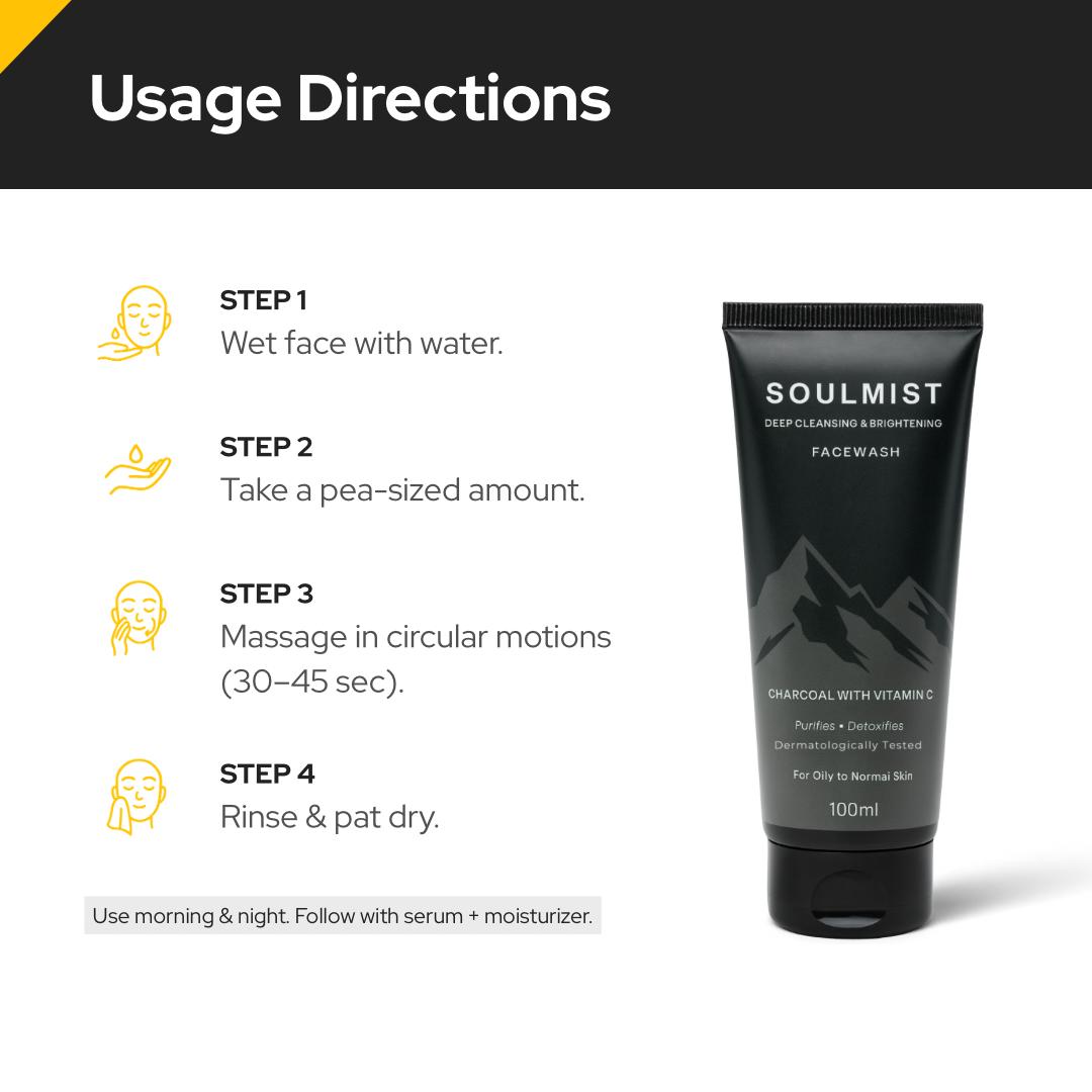 SOULMIST Charcoal with Vitamin C FACE WASH